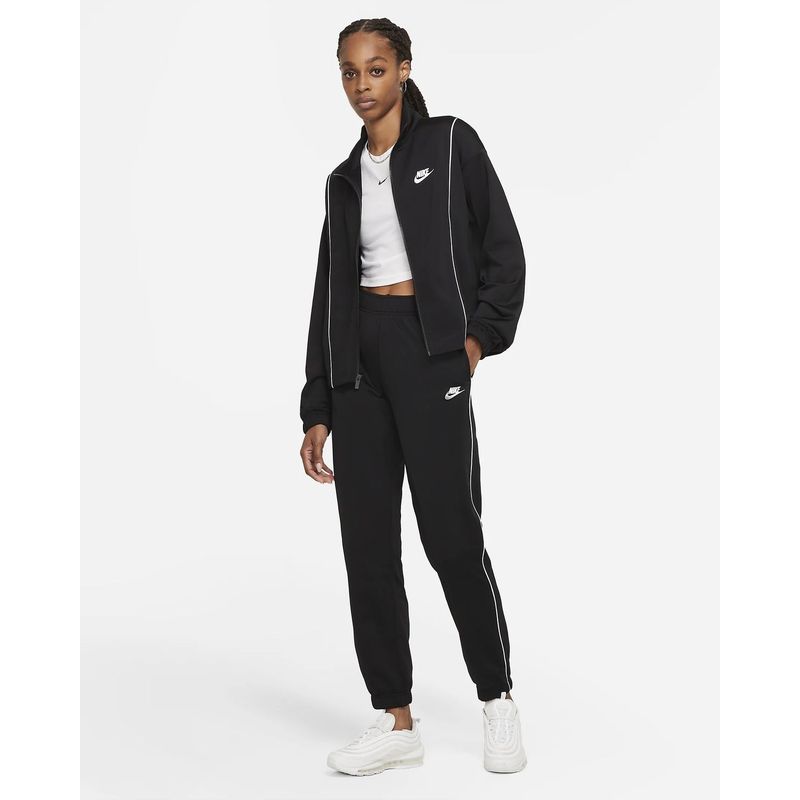 NIKE - SUDADERA NIKE MUJER AJUSTADO NEGRO BLANCO.