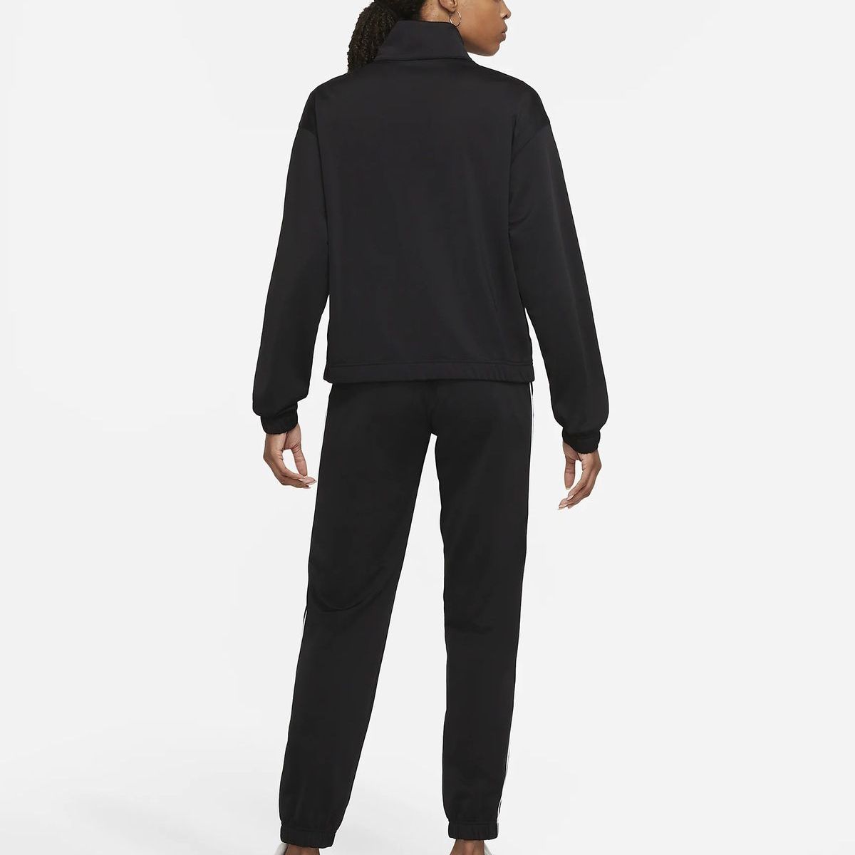 NIKE - SUDADERA NIKE MUJER AJUSTADO NEGRO BLANCO.