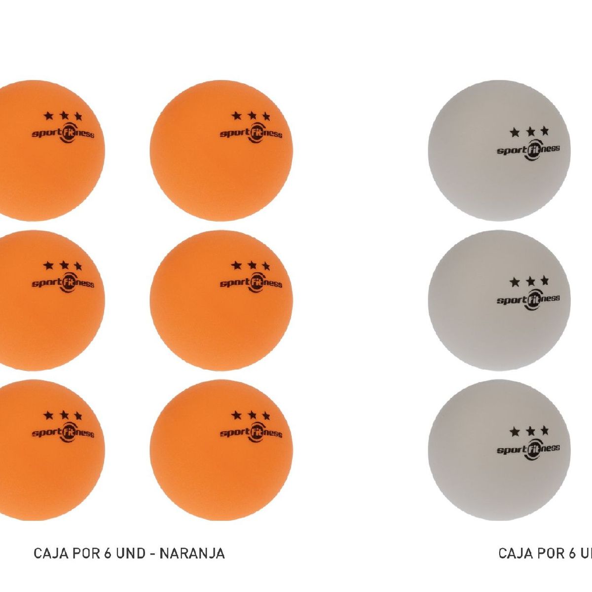 SPORT FITNESS - PELOTAS DE PING PONG 3 ESTRELLAS NEGRAS UNIDS-SPORTFITNESS