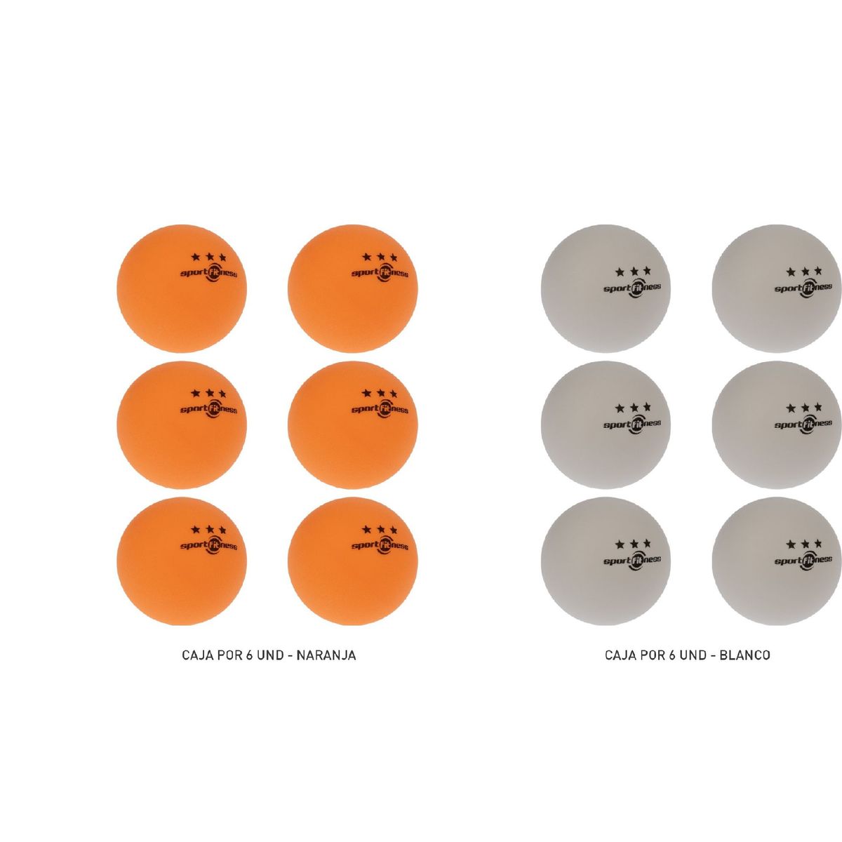 SPORT FITNESS - PELOTAS DE PING PONG 3 ESTRELLAS NEGRAS UNIDS-SPORTFITNESS