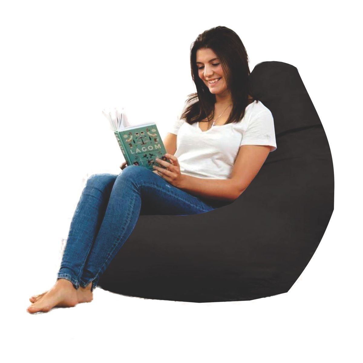 DORMIPUFF - Puff Silla Pera Adulto dormipuff Negro Lona Impermeable