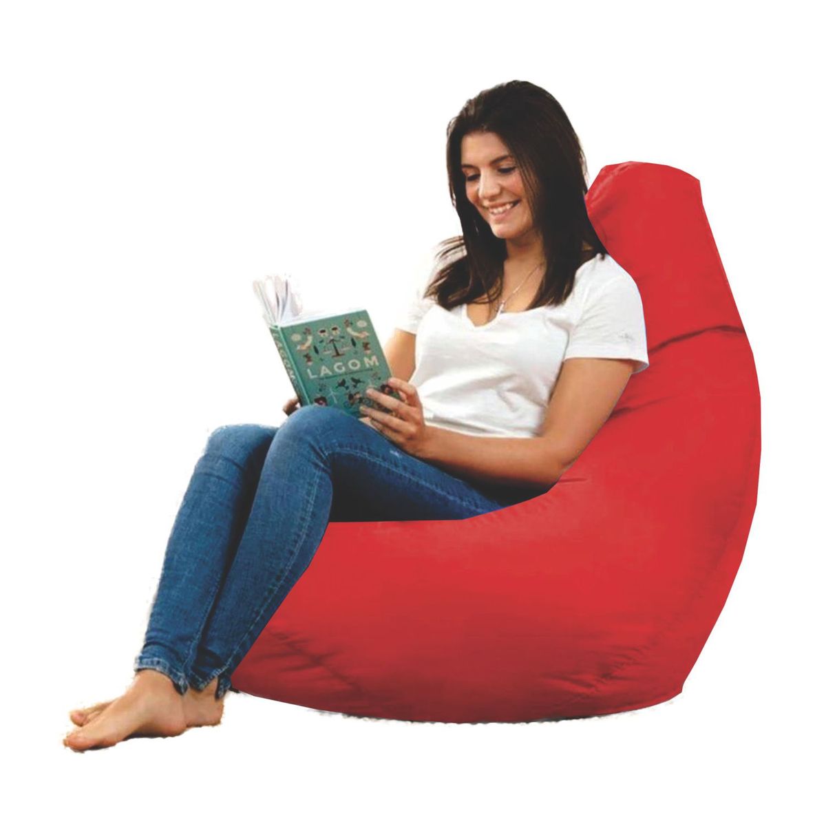 DORMIPUFF - Puff Silla Pera Adulto dormipuff Rojo Lona Impermeable