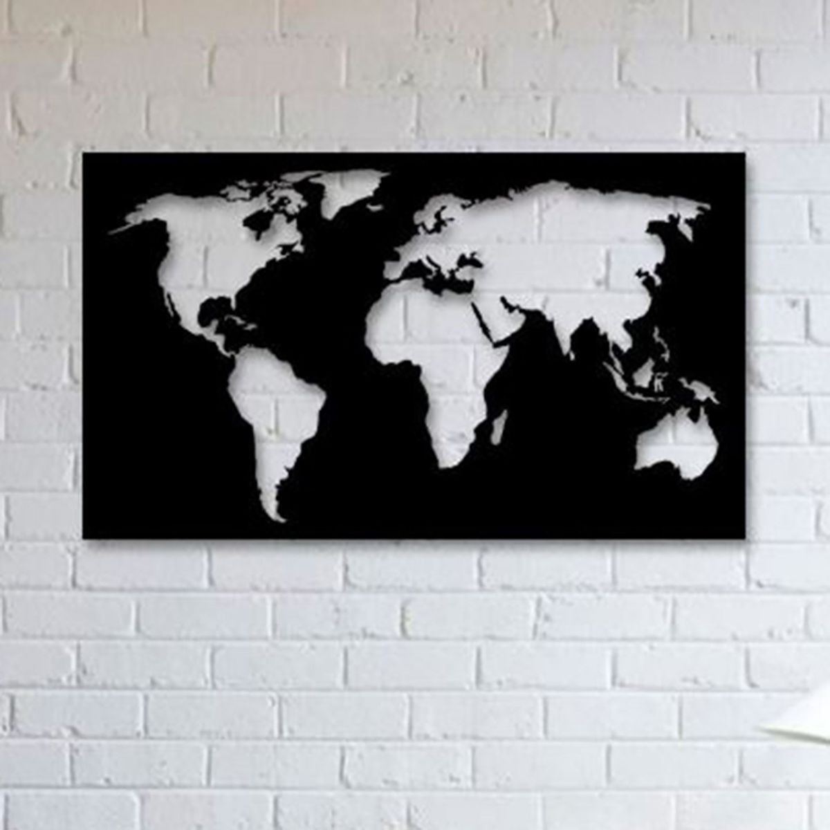 DE CASA - Mapamundi Calado Decasa 60 x 102 cms - Moderno - Negro.