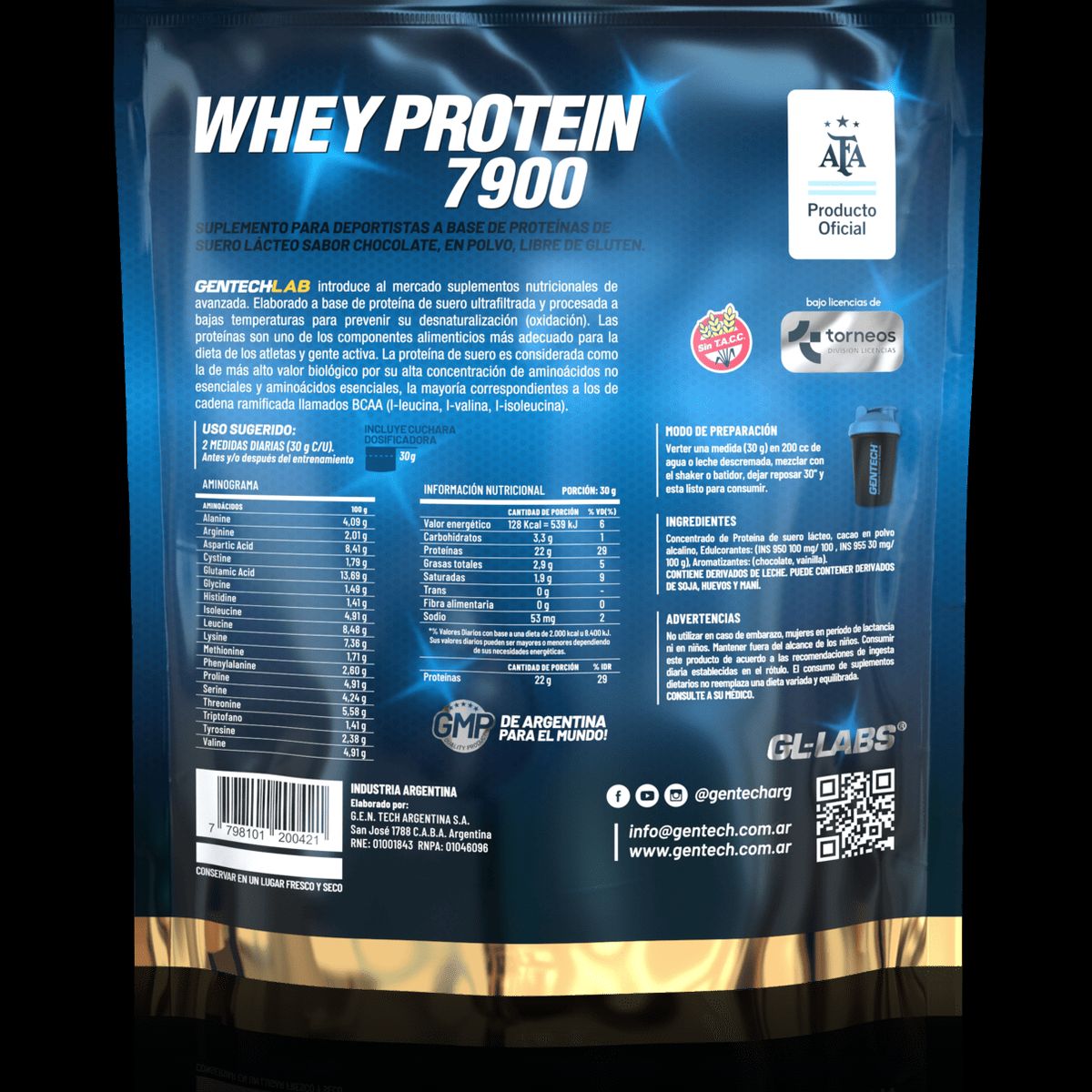 GENERICO - PROTEINA WHEY PROTEIN 7900 AFA / CHOCOLATE 1.1 LB