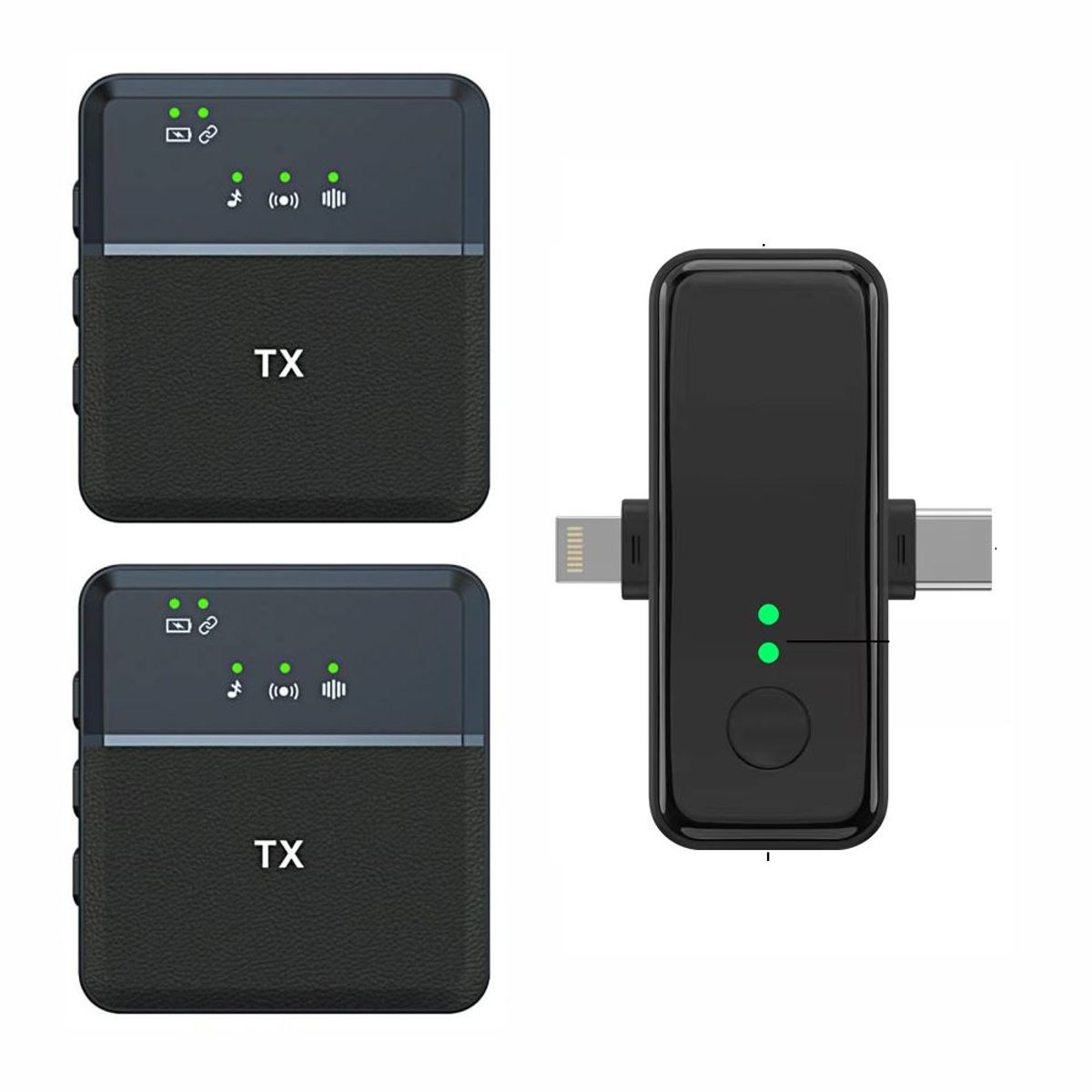 GENERICO - Micrófono De Solapa Inalambrico Doble Para ¡Phone Y Android