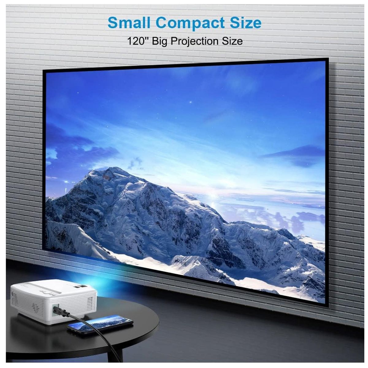 ONE PIXEL - Video proyector pro WIFI 7500L120 plgs1080p iOSandroid