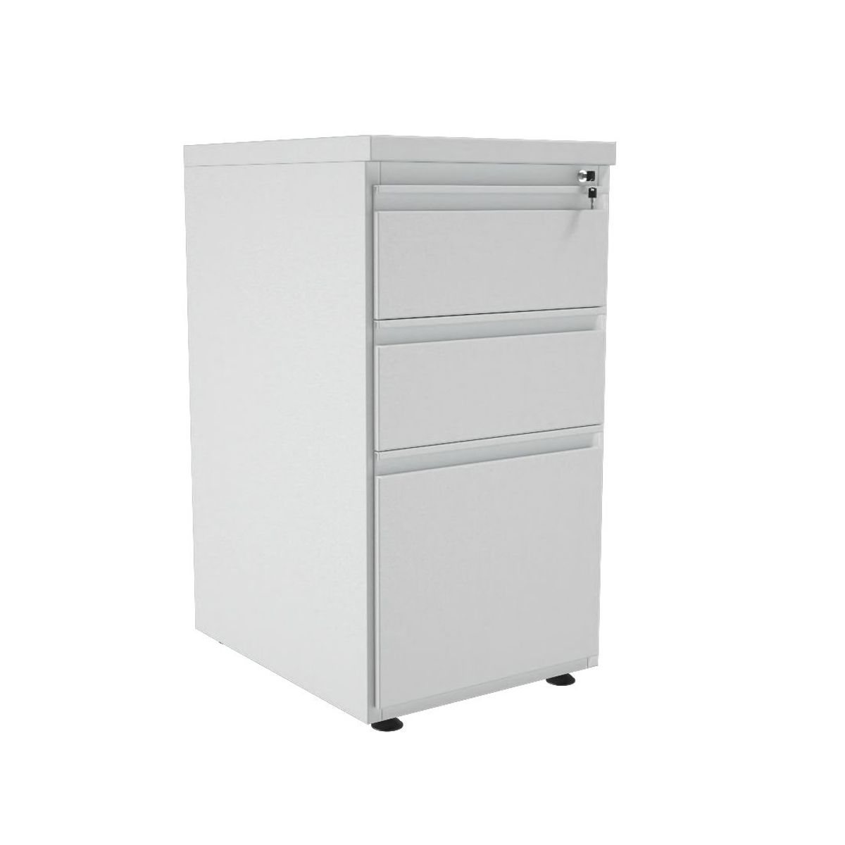 GENERICO - Archivador metálico 2 cajones y 1 gaveta Con Tapa color Blanco