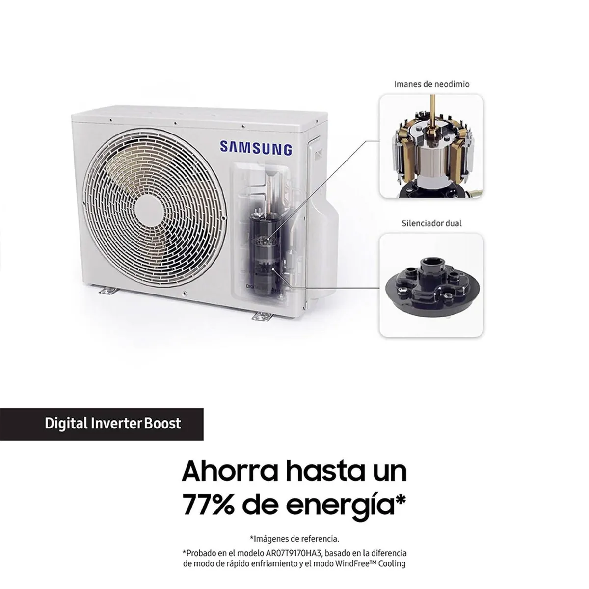 SAMSUNG - Aire Acondicionado Split Wind Free 12000 btu Samsung 220v Inverter