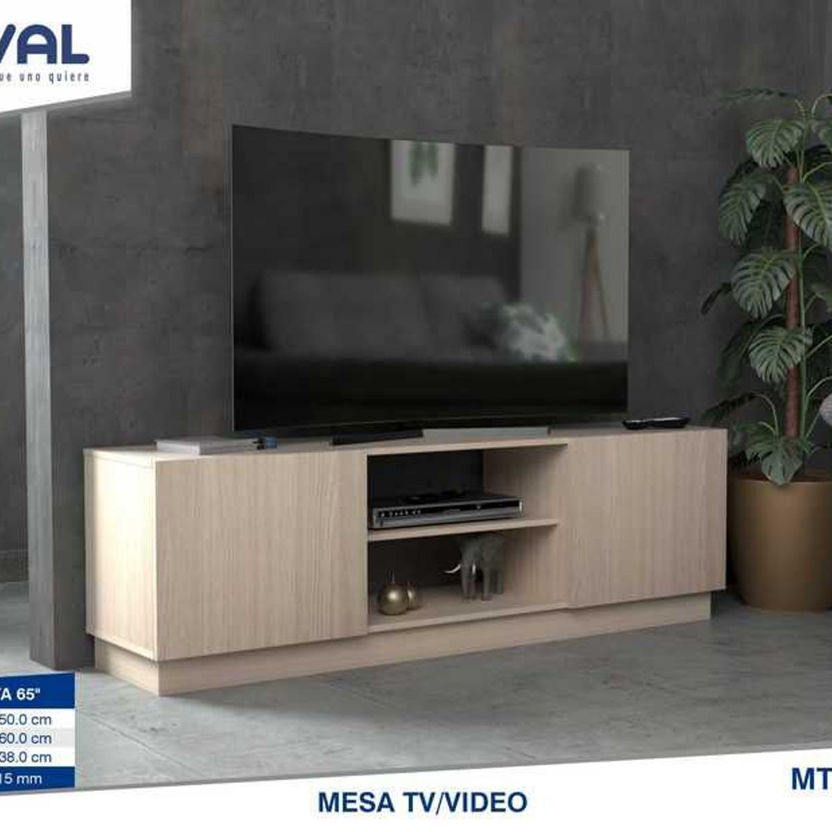 INVAL - MESA TVVIDEO 160x375x50 INVAL MTV22719 ARENA
