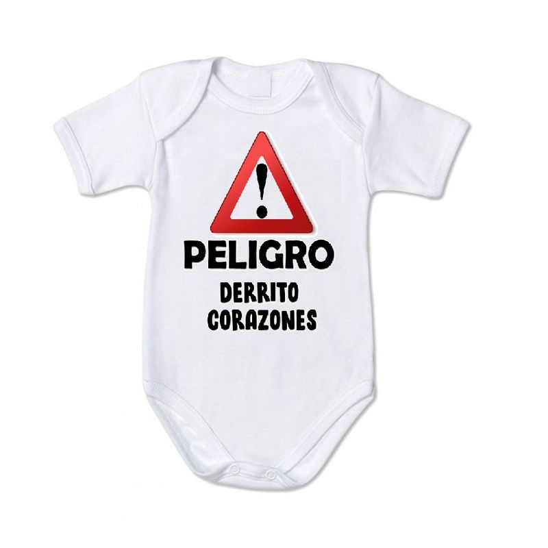 VANIDADES COLLECTIONS - Body Para Bebes Personalizados Mameluco Peligro Derrito Corazones