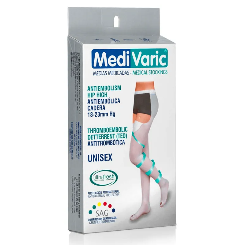 MEDIVARIC - Media Antiembolica Cadera Medivaric Talla L Blanco