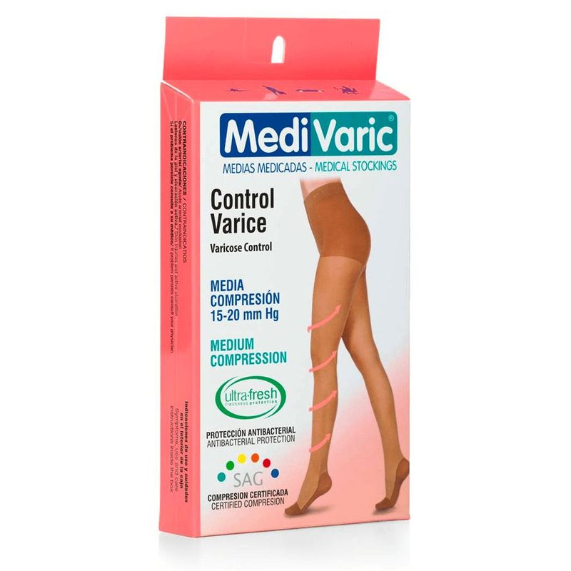 MEDIVARIC - Media Dama Cadera 15-20 Mmhg Medivaric Transparente Talla M
