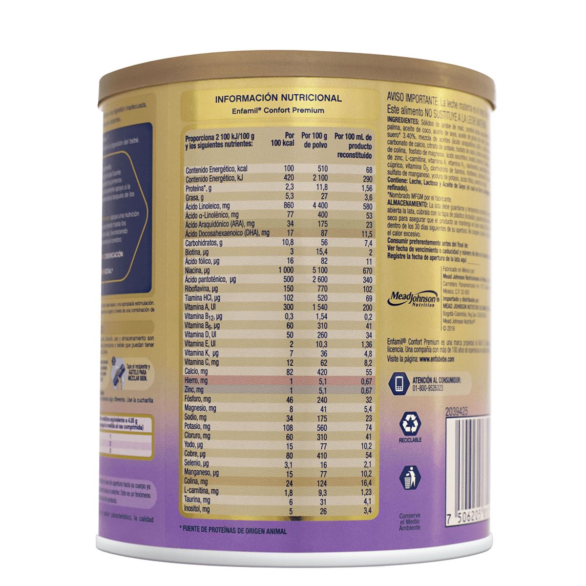 ENFAMIL - Formula Infantil Enfamil Confort 0-12 Meses X 375gr