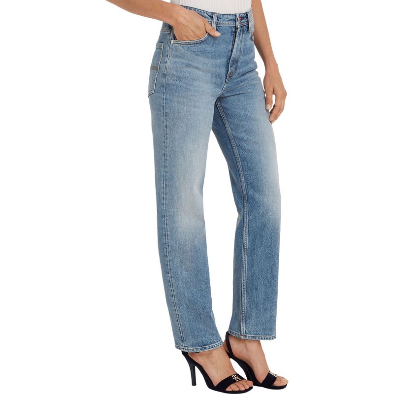 TOMMY HILFIGER - Jeans Tommy Hilfiger X Shawn Mendes De Corte Recto Y Talle Alto Mujer Azul Tommy Hilfiger