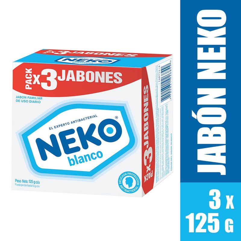 NEKO - Jabon Neko Antibacterial Blanco X 3und.---