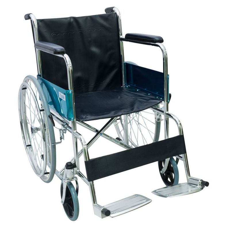 GENERICO - Silla De Ruedas De Acero Plenia Estandar De 18 Pulgadas Azul