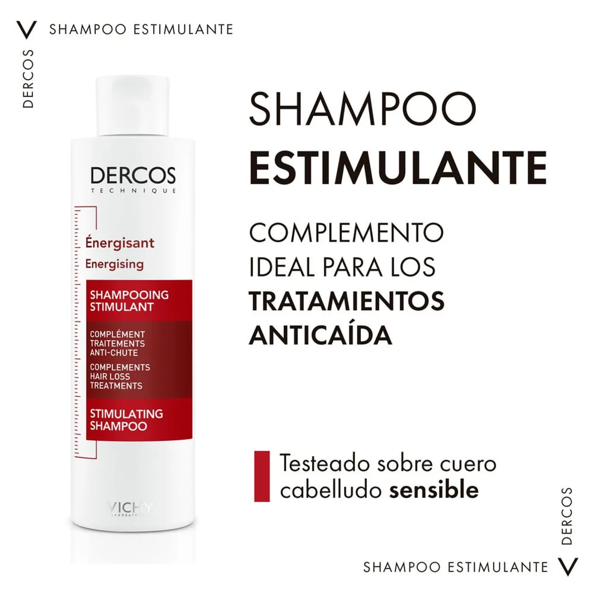 VICHY - Shampoo Vichy Dercos Estimulante Anti-caída X 200 Ml