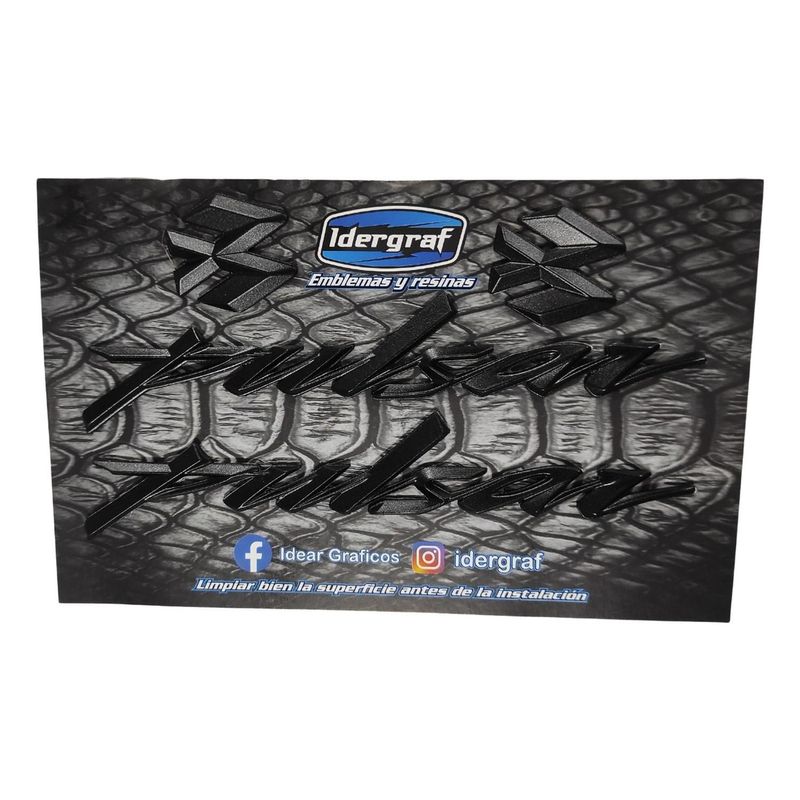 GENERICO - Emblemas Pulsar 180 Ug/ Gt / 200 / 220 Tanque - Negro