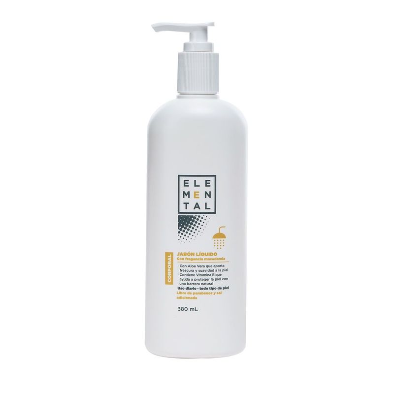 GENERICO - Jabon Liquido Corporal Elemental Macadamia X 380ml.---