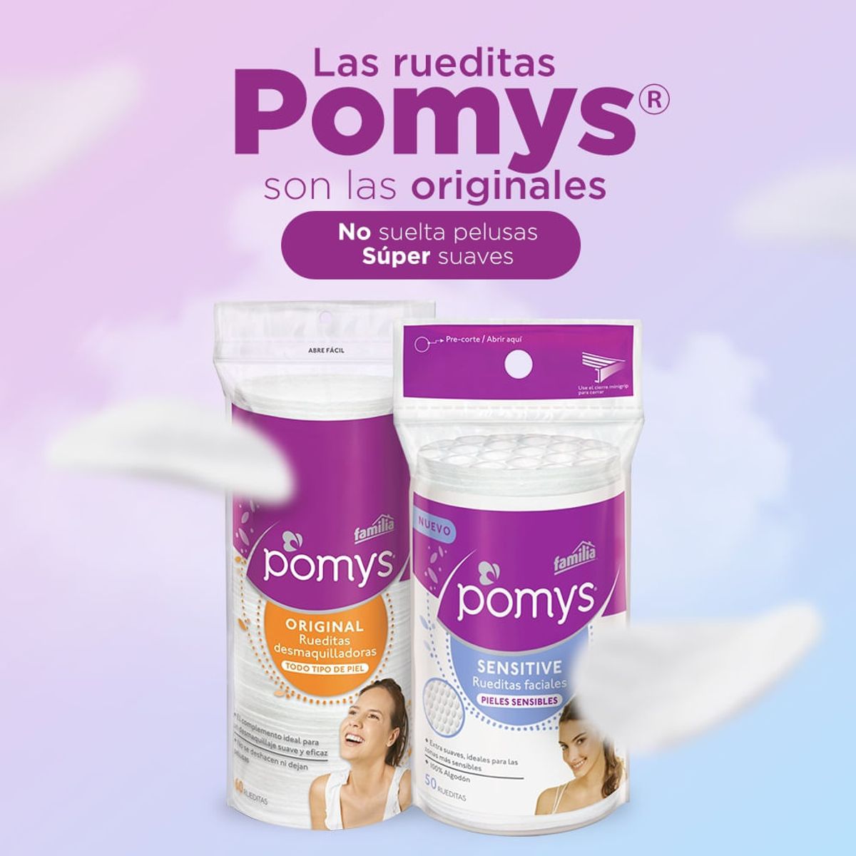 POMYS - Rueditas Faciales Pomys Sensitive X 50und