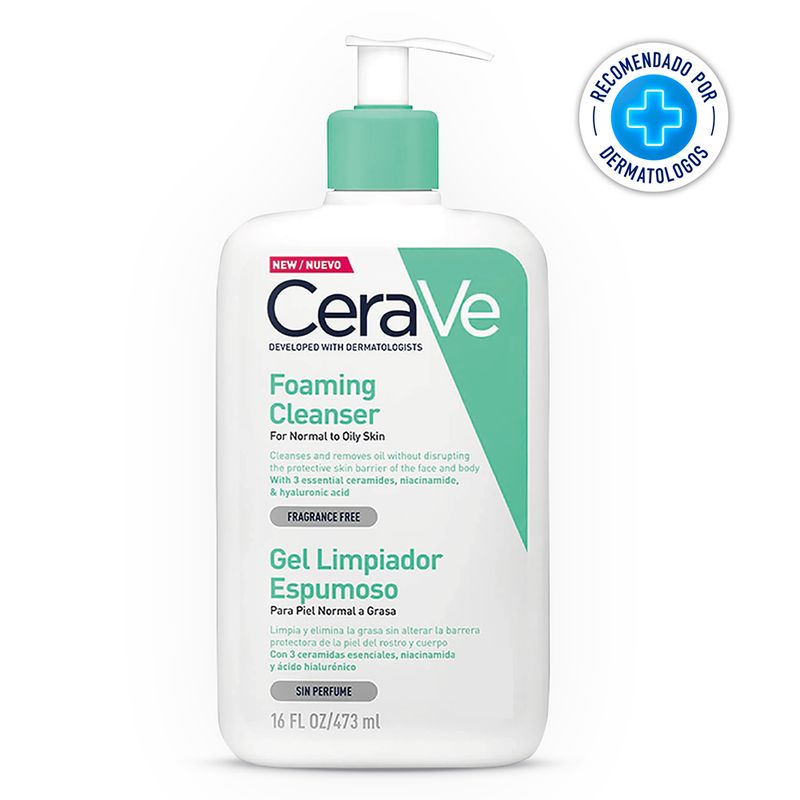 CERAVE - Gel Limpiador Espumoso Cerave Piel Normal A Grasa X 473ml