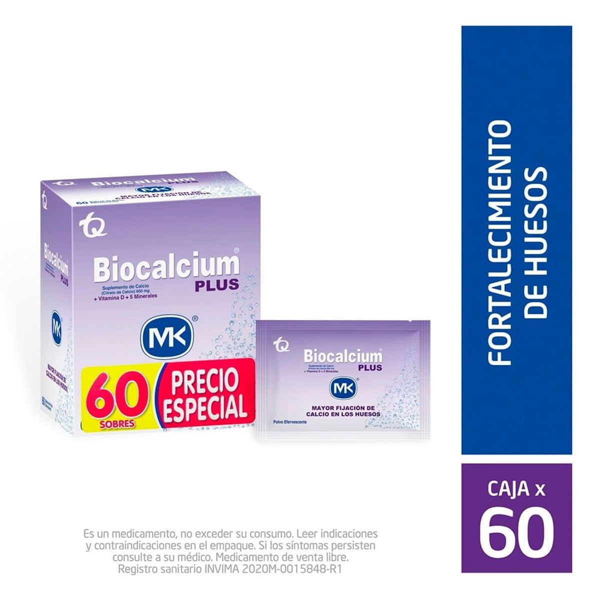MK - Precio Especial Biocalcium Plus 600mg X 60 Sobres