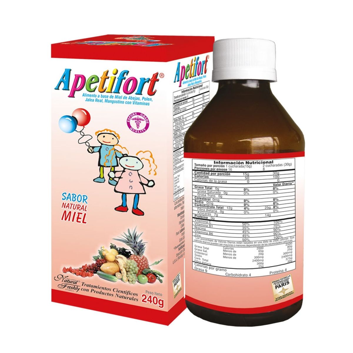 NATURAL FRESHLY - Apetifort Jarabe Chicle 240ml