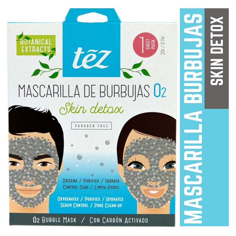 TEZ - Mascarilla Facial Tez Burbujas Carbon Activado X 20g