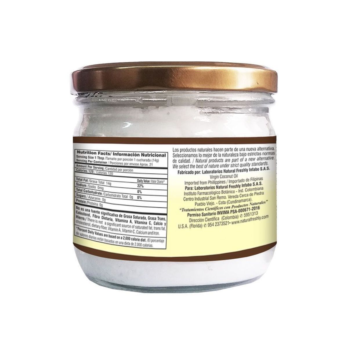 NATURAL FRESHLY - Aceite De Coco Natural Freshly X 300g