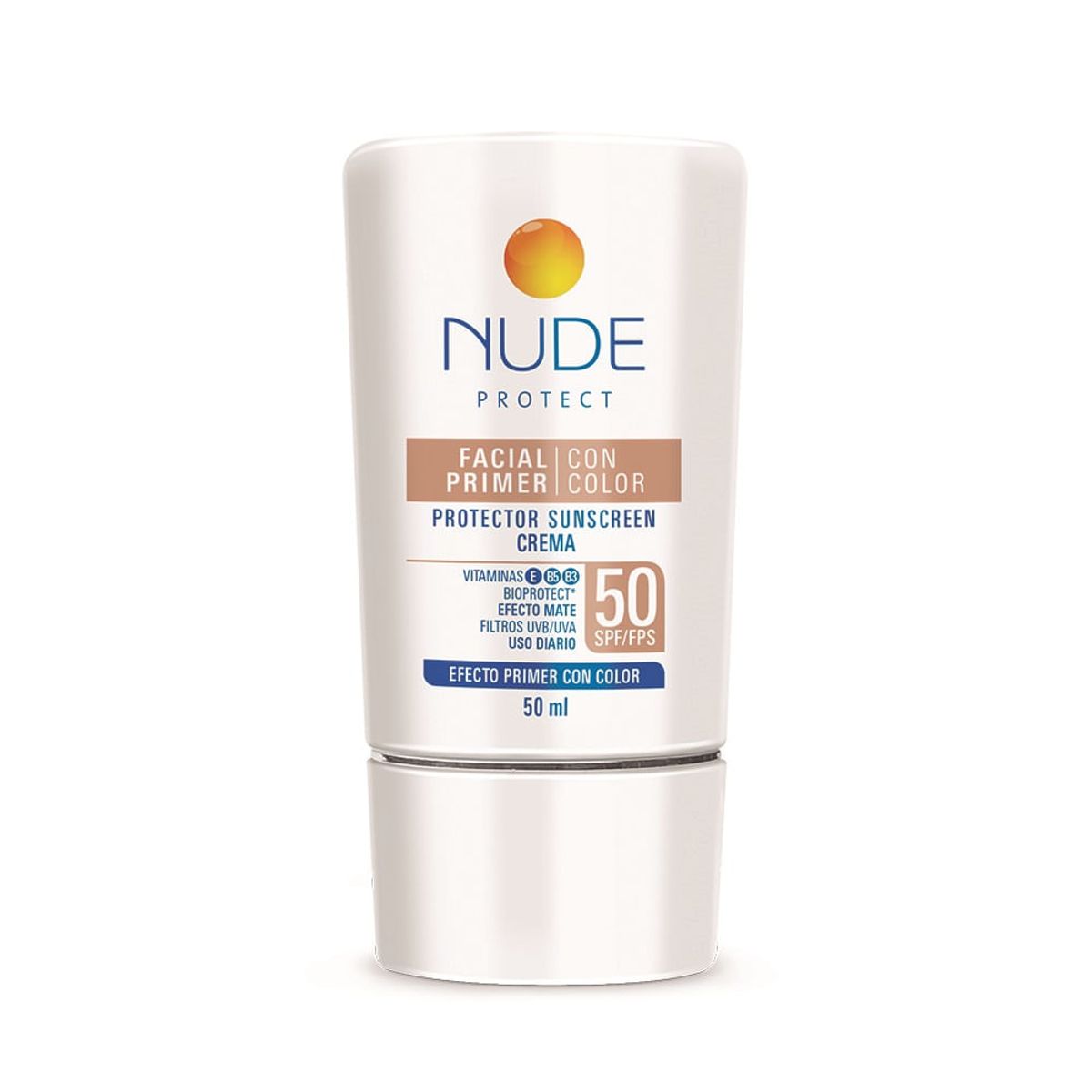 NUDE - Protector Solar Nude Crema Facial Color Fps 50 X 50ml
