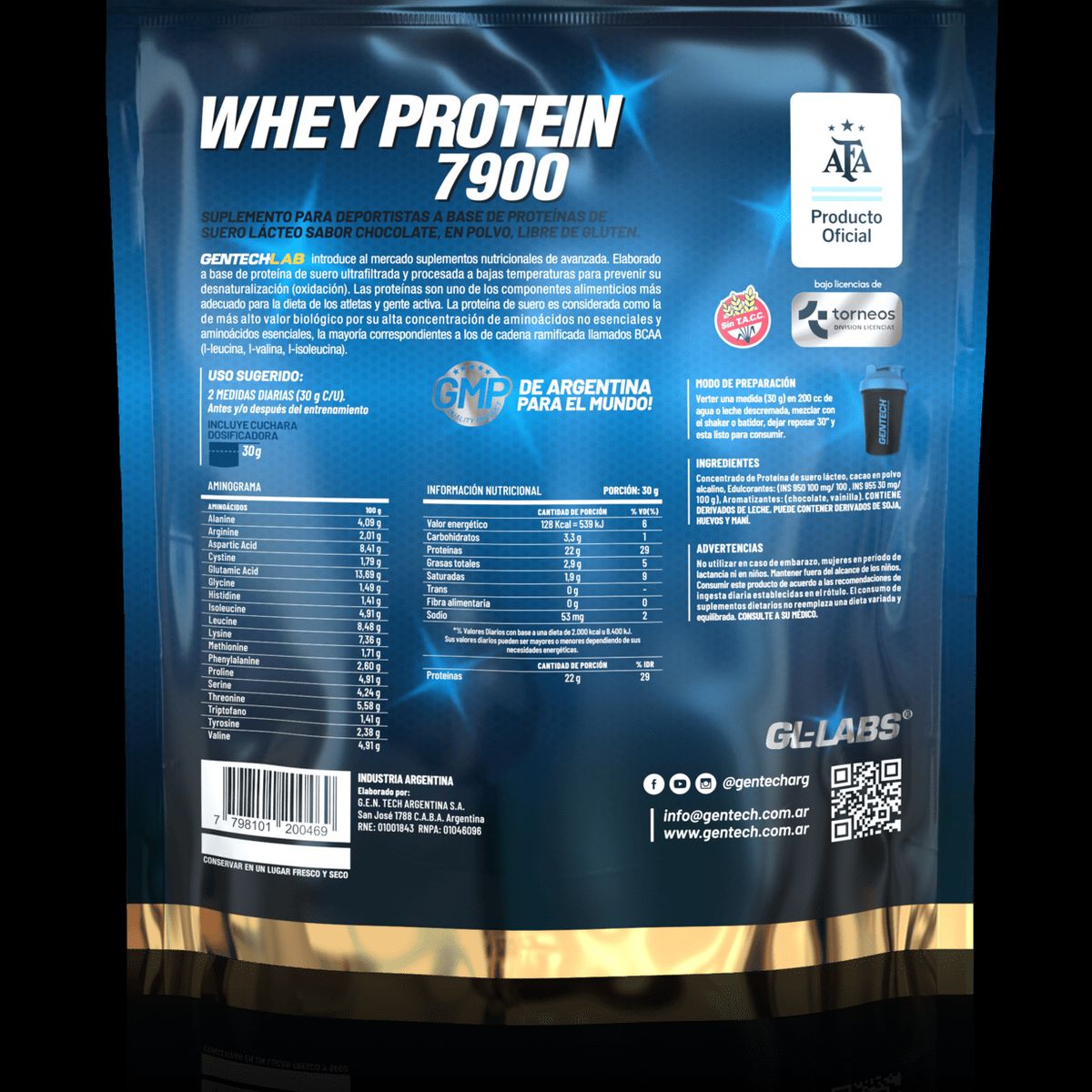 GENERICO - PROTEINA WHEY PROTEIN 7900 AFA / CHOCOLATE 2.2 LB