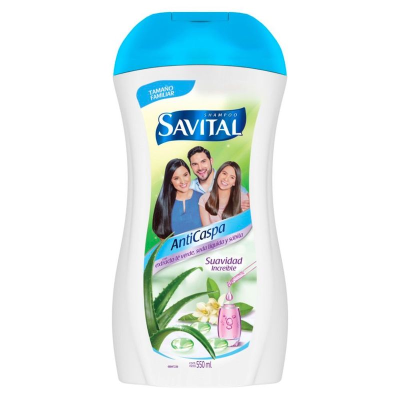 SAVITAL - Shampoo Savital Anticaspa Te Verde Seda X 550ml