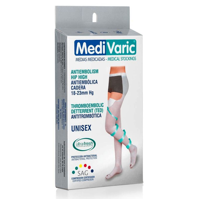 MEDIVARIC - Media Antiembolica Cadera Medivaric Talla M Blanco
