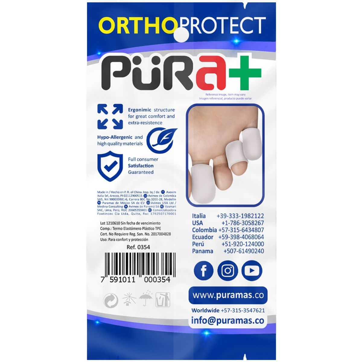 PURA - Protector Separador Dedos Pura+ Silicona X 3und