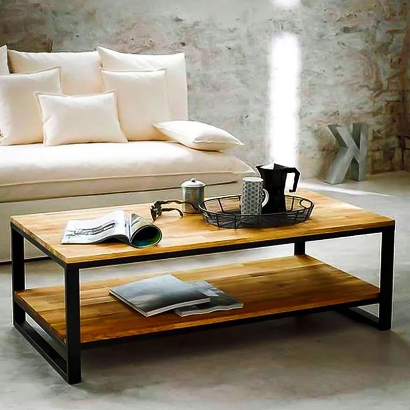 22 GRADOS DECORACION - Mesa de Centro Ines 100x50cm Roble y Metal