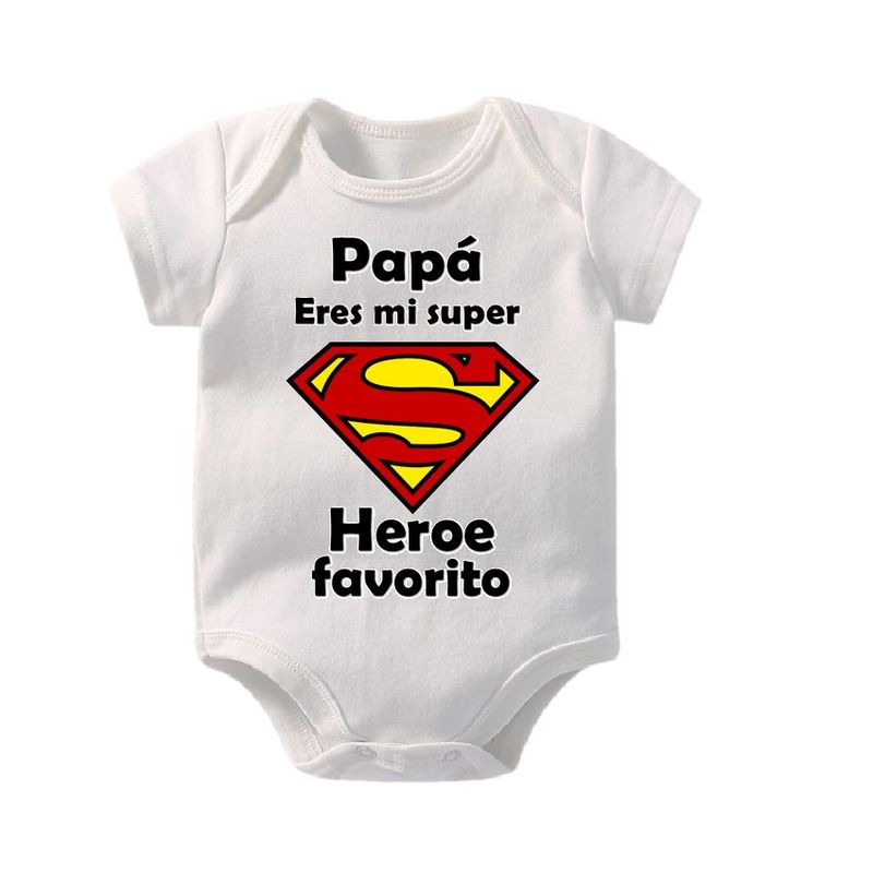 VANIDADES COLLECTIONS - Body Para Bebes Personalizados Mameluco Bebe Papá Eres Mi Súper Héroe