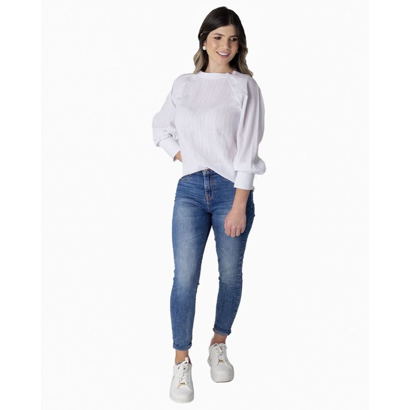 FREYDA - Blusa Moda En Tafetán Blanca Mujer Freyda
