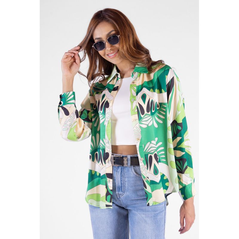DREAMER - Camisa Seda Estampada Para Mujer