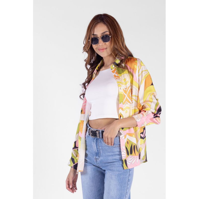 DREAMER - Camisa Seda Estampada Para Mujer
