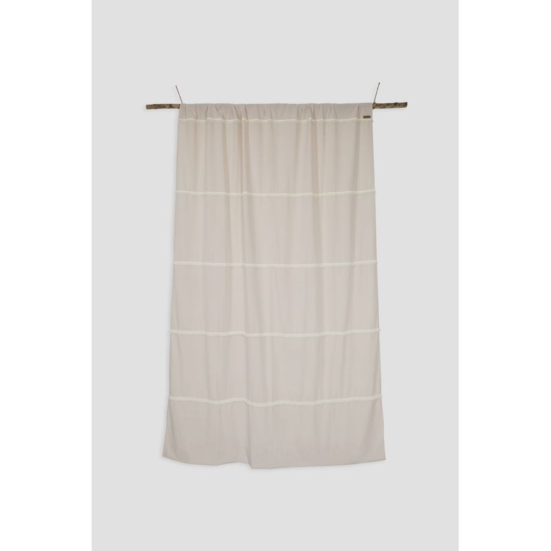 NOSSARENA - Cortina de tela color beige 1.40 x 2mt
