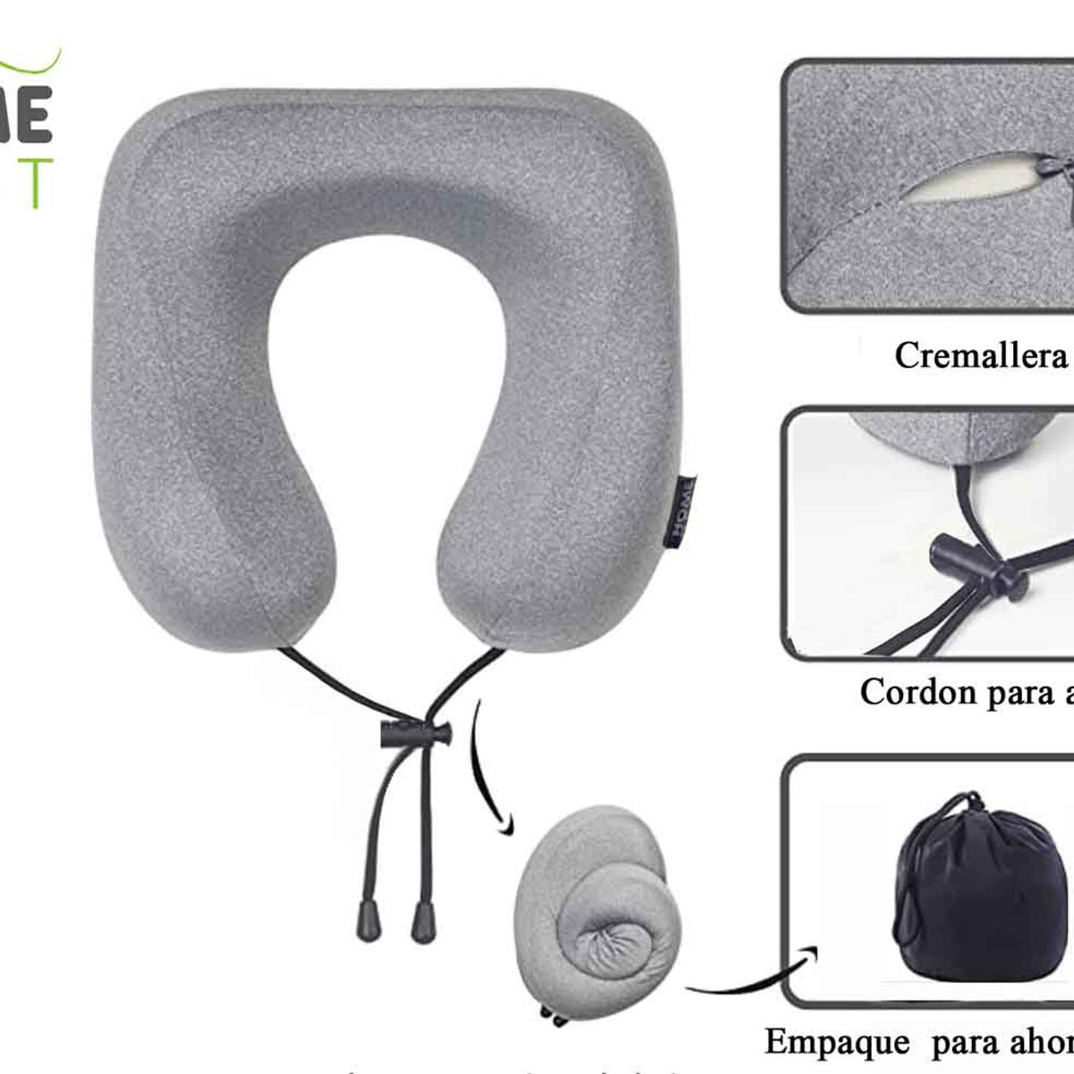 GENERICO - Cojin Almohada Cuello de Viaje