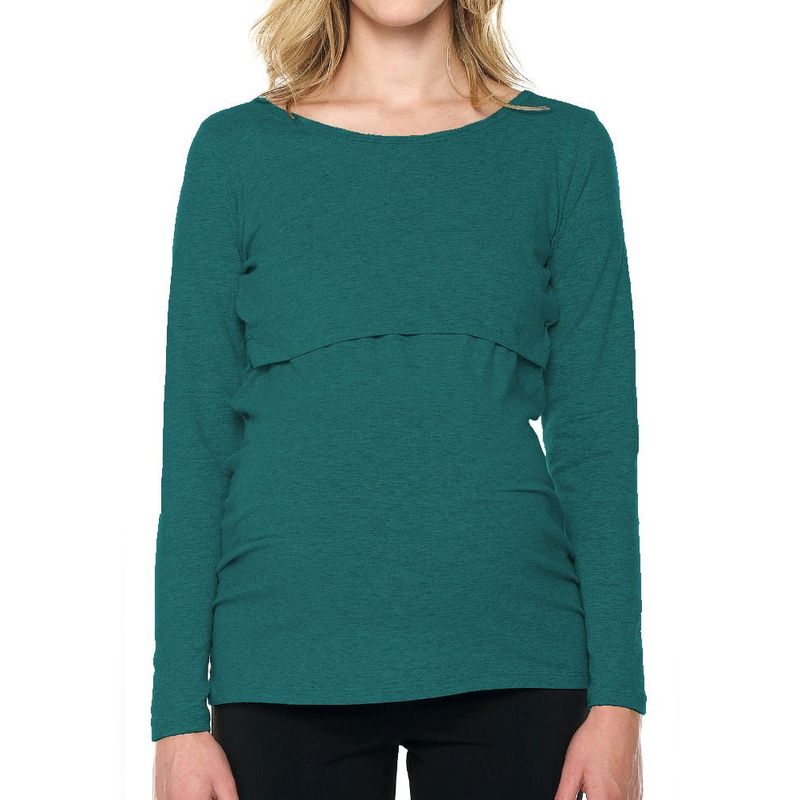 MOMS CLOSET - Blusa Maternidad Lactancia Verde Corte Moms Closet.