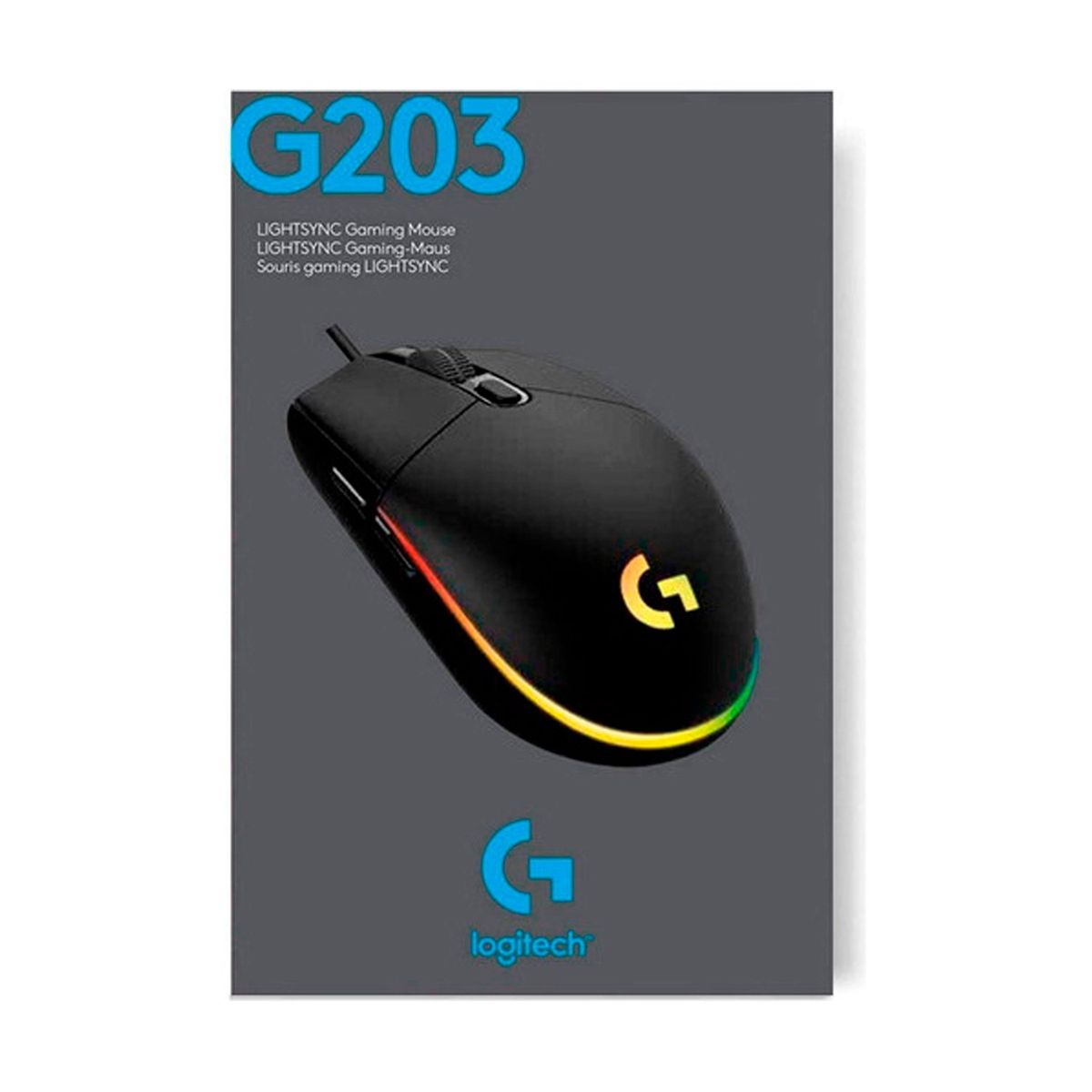 LOGITECH - Mouse Gamer Logitech G203 Rgb Lighsync 6 Botones 8000 Dpi