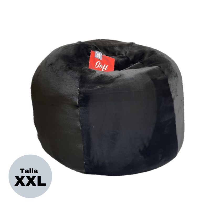 ESTILO RELAX - Silla Puff Supreme XXL - Tela Ultrasuave - Negro.