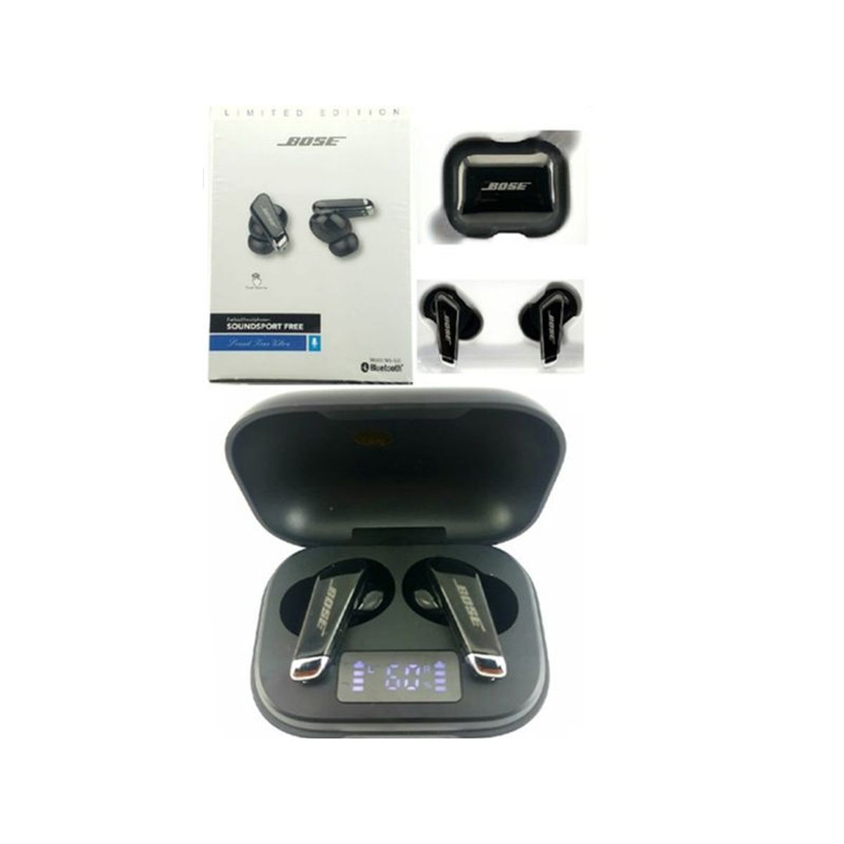 GENERICO - Audifonos Auriculares Bluetooth LED  MG-S20 - Negro