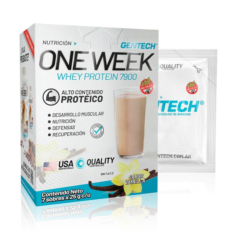 GENERICO - PROTEINA ONE WEEK / VAINILLA X 7 SOBRES - WHEY PROTEIN 7900