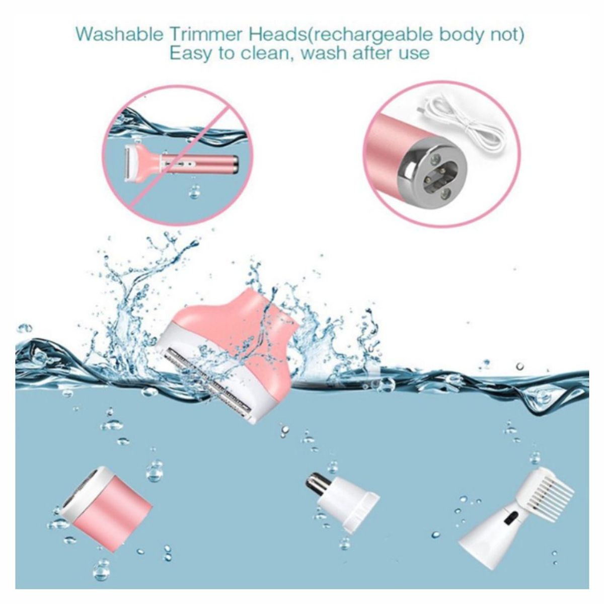 GENERICO - Afeitadora Eléctrica 4 En 1 Recargable Shaver Para Mujer