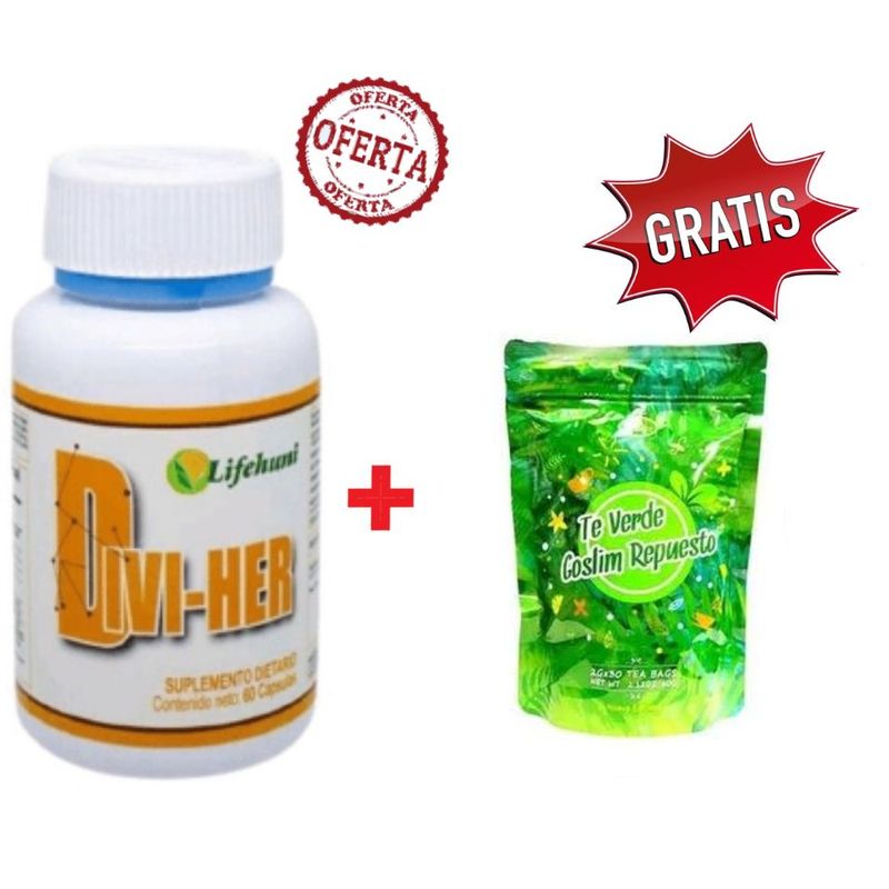 LIFEHUNI - Promoción Divi-Her Suplementos Dietarios Te Verde Goslim Repuesto X1