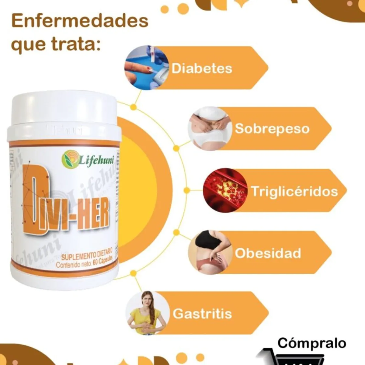LIFEHUNI - Promoción Divi-Her Suplementos Dietarios Te Verde Goslim Repuesto X1