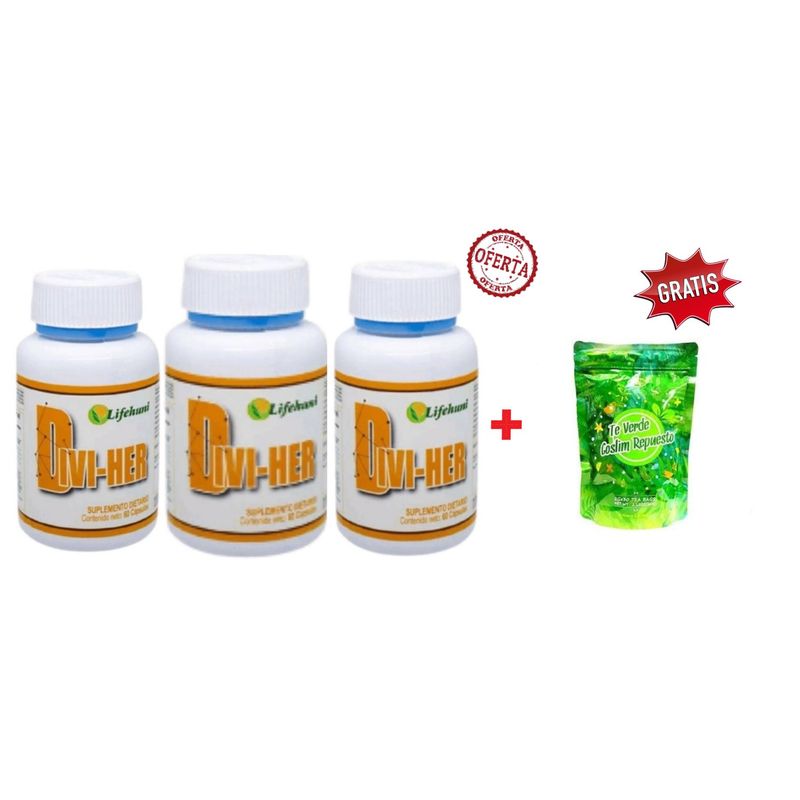 LIFEHUNI - Promoción Divi-Her Suplementos Dietarios X3 Te Verde Goslim Repuesto